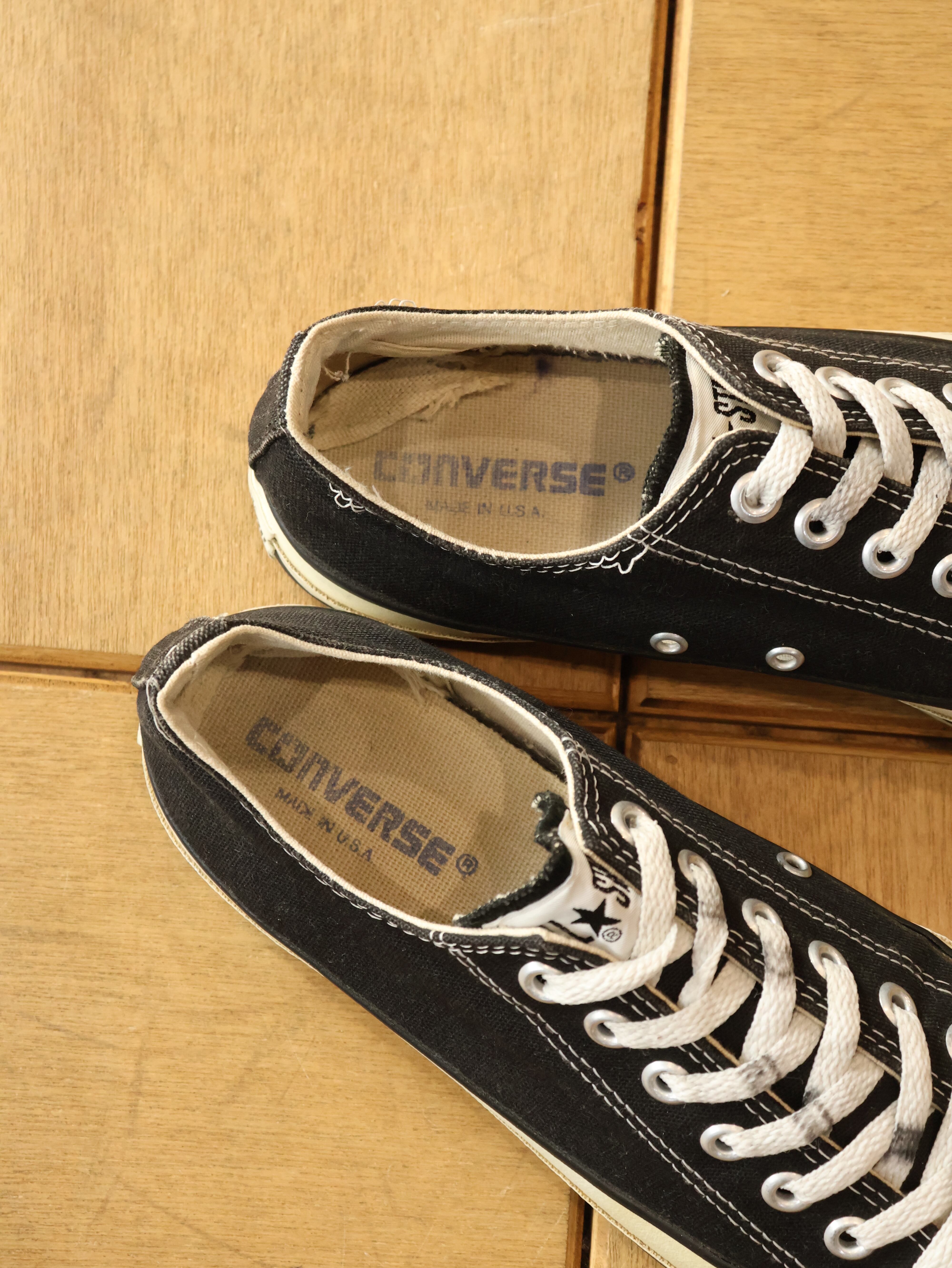 90s CONVERSE ALL STAR LO 表記US9 ブラック オールスター ローカット