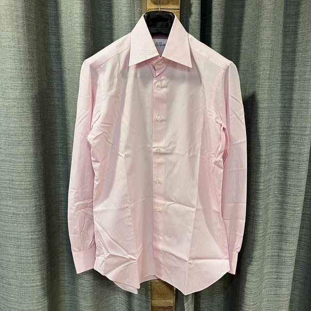 AVINO COTTON STRIPE SHIRT PINK《38》