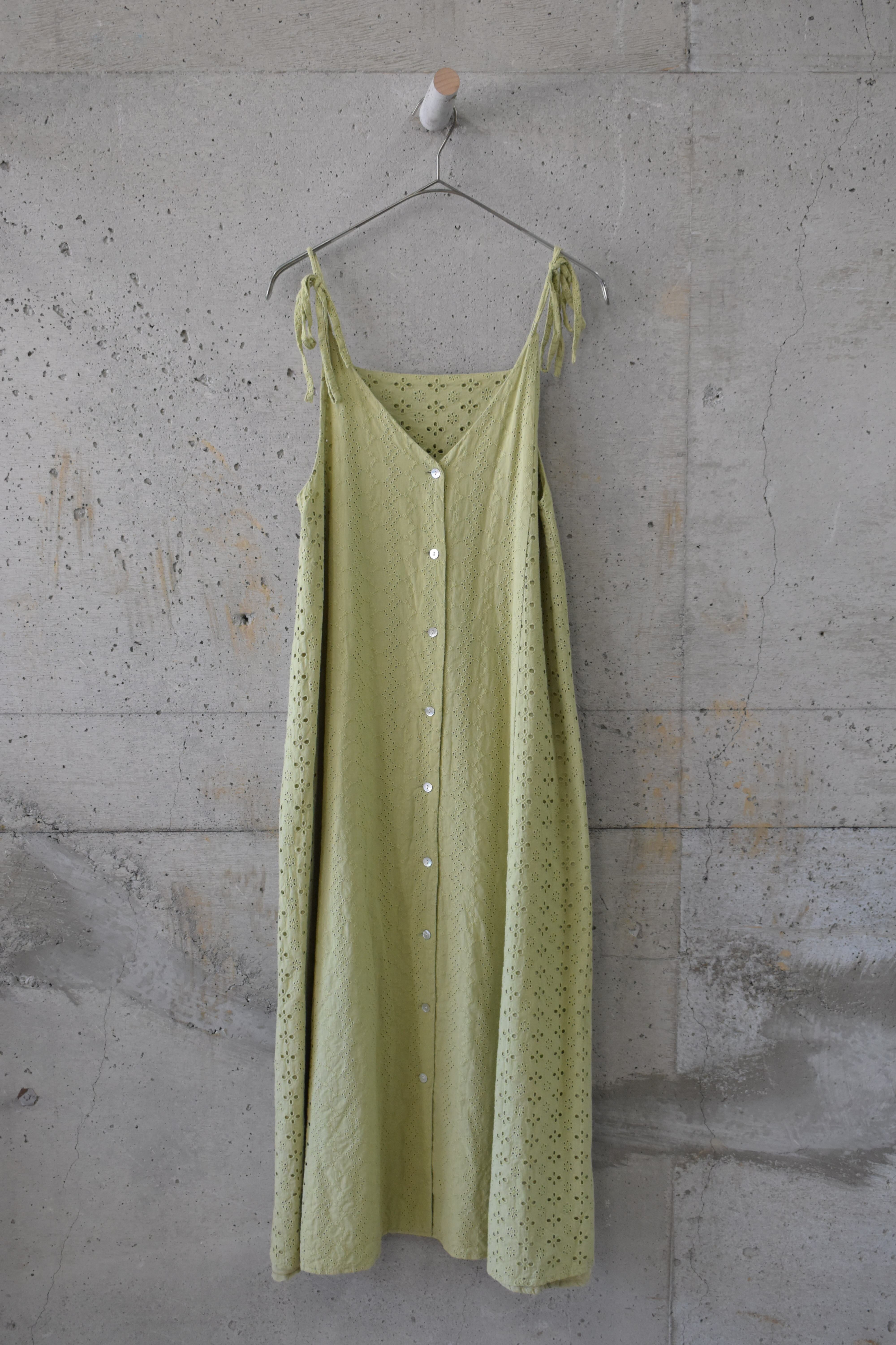 Green camisole dress
