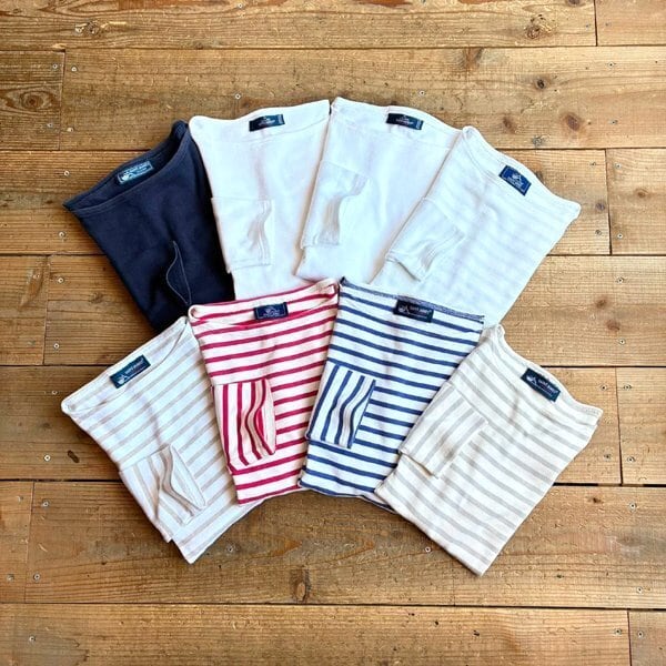1点物◇フランス製セントジェームス白バスクシャツ長袖ロンTシャツ古着