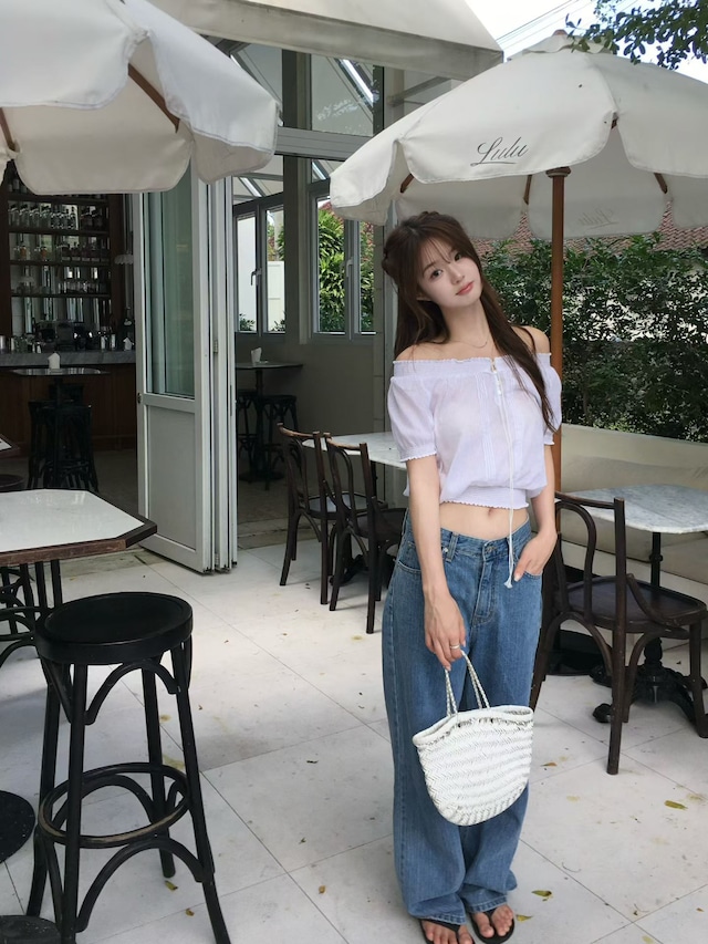 (予約) vegetable / Dewey off blouse 2color