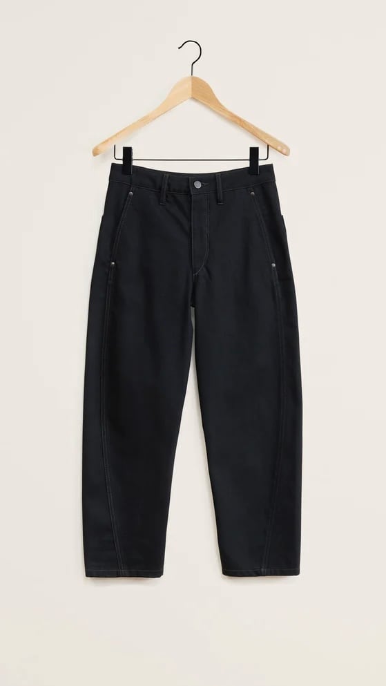 LEMAIRE】TWISTED PANTS HEAVY BLACK DENIM TWISTED BELTED