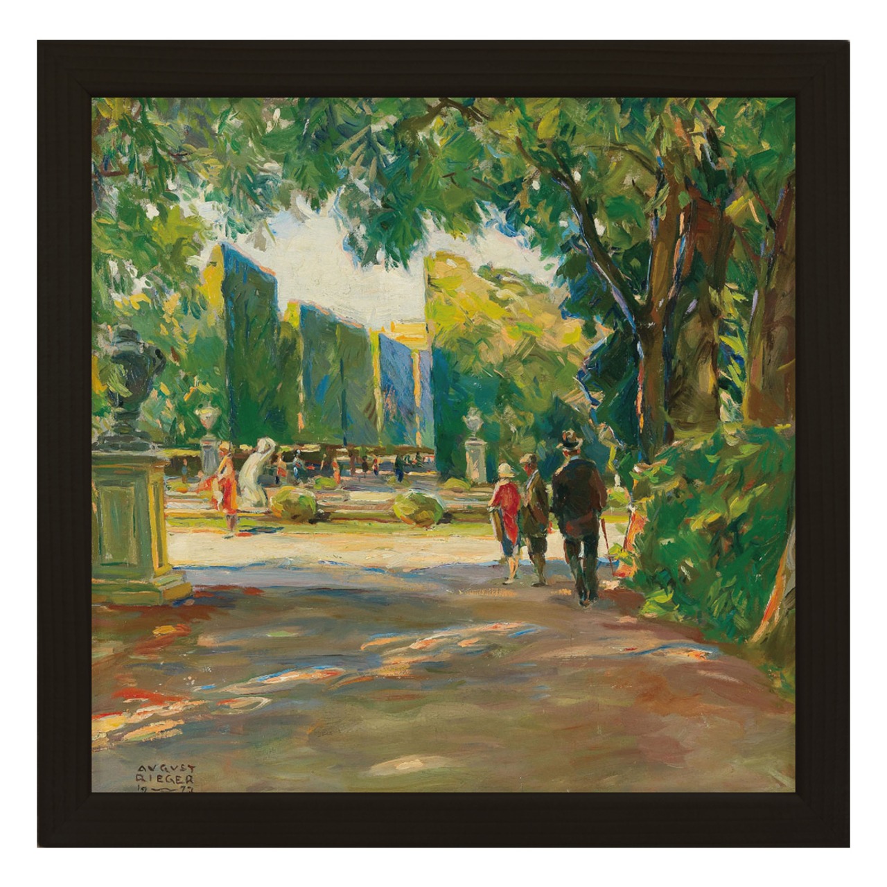 [額縁付き] シェーンブルン宮殿の公園で アウグスト・リーガー アートポスター 223×223mm 天然木 ポスターフレーム 木製 絵画 名画 日本製 APFS104 - 5