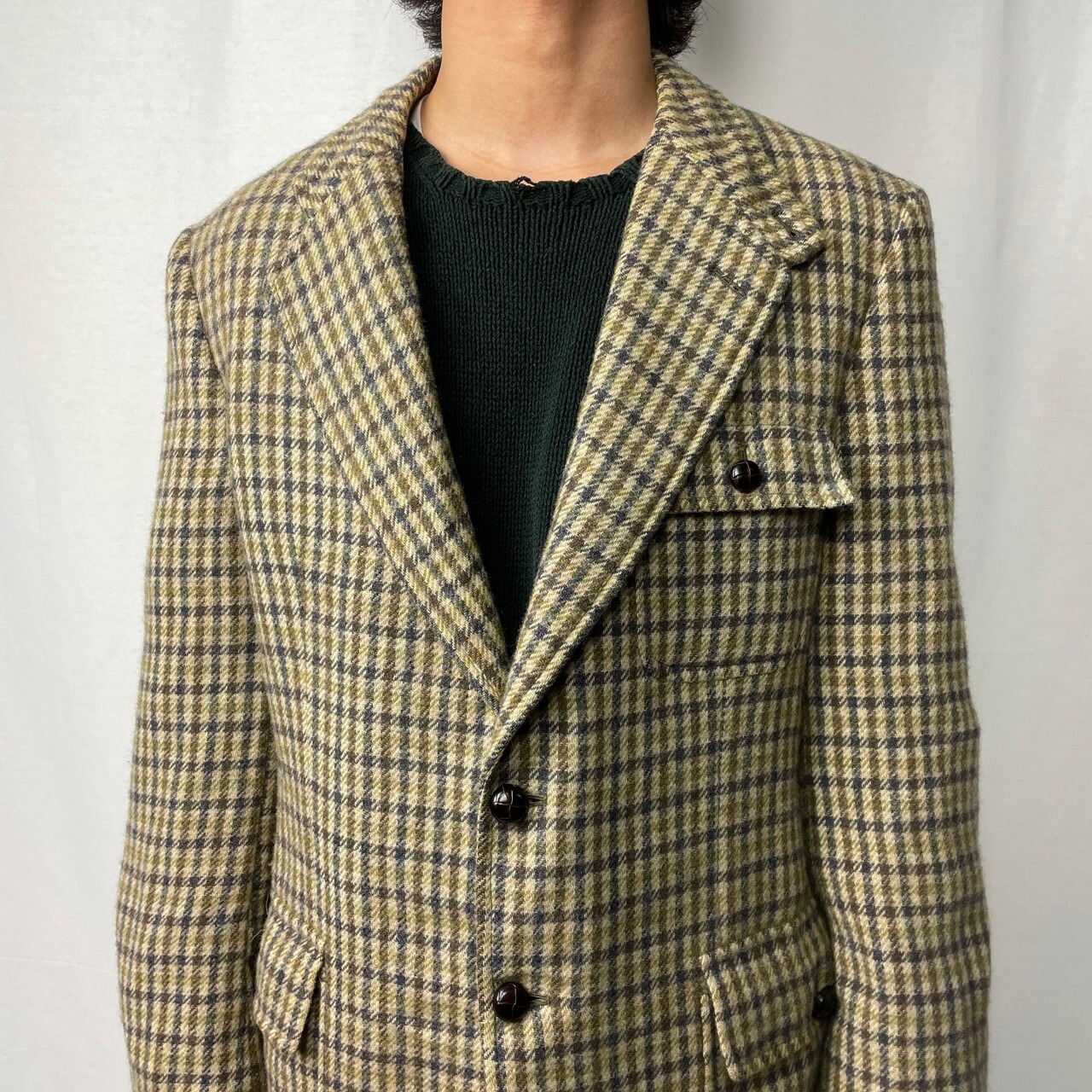 80年代 英国製 Burberrys バーバリー テーラードジャケット SHETLAND 