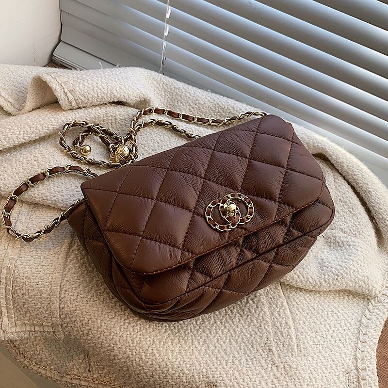 オータムウィンターチェーン スタイル 秋物 冬物 スクウェア メッセンジャーバッグ 手作りハンドバック96255151129