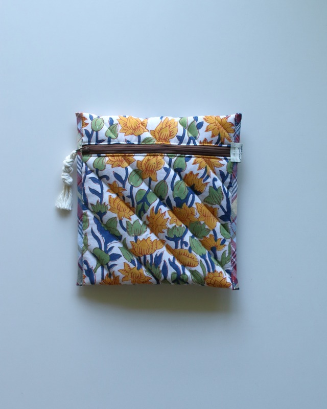 Block quilt Book Sleeve.　<Solar signal>