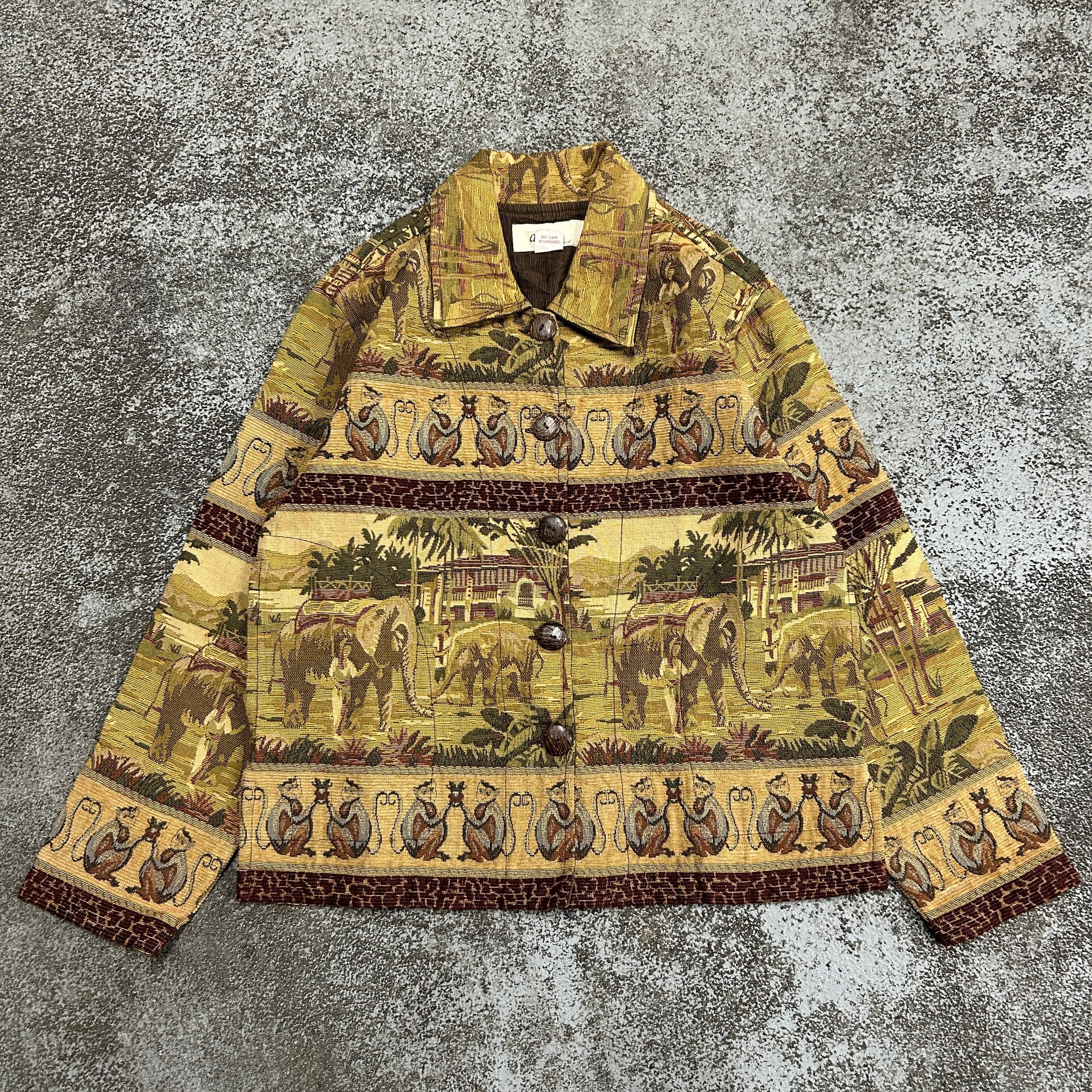 OLD Gobelin pattern design button Jacket