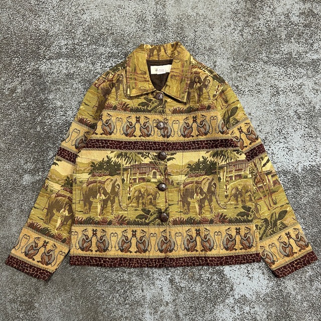 OLD Gobelin pattern design button Jacket