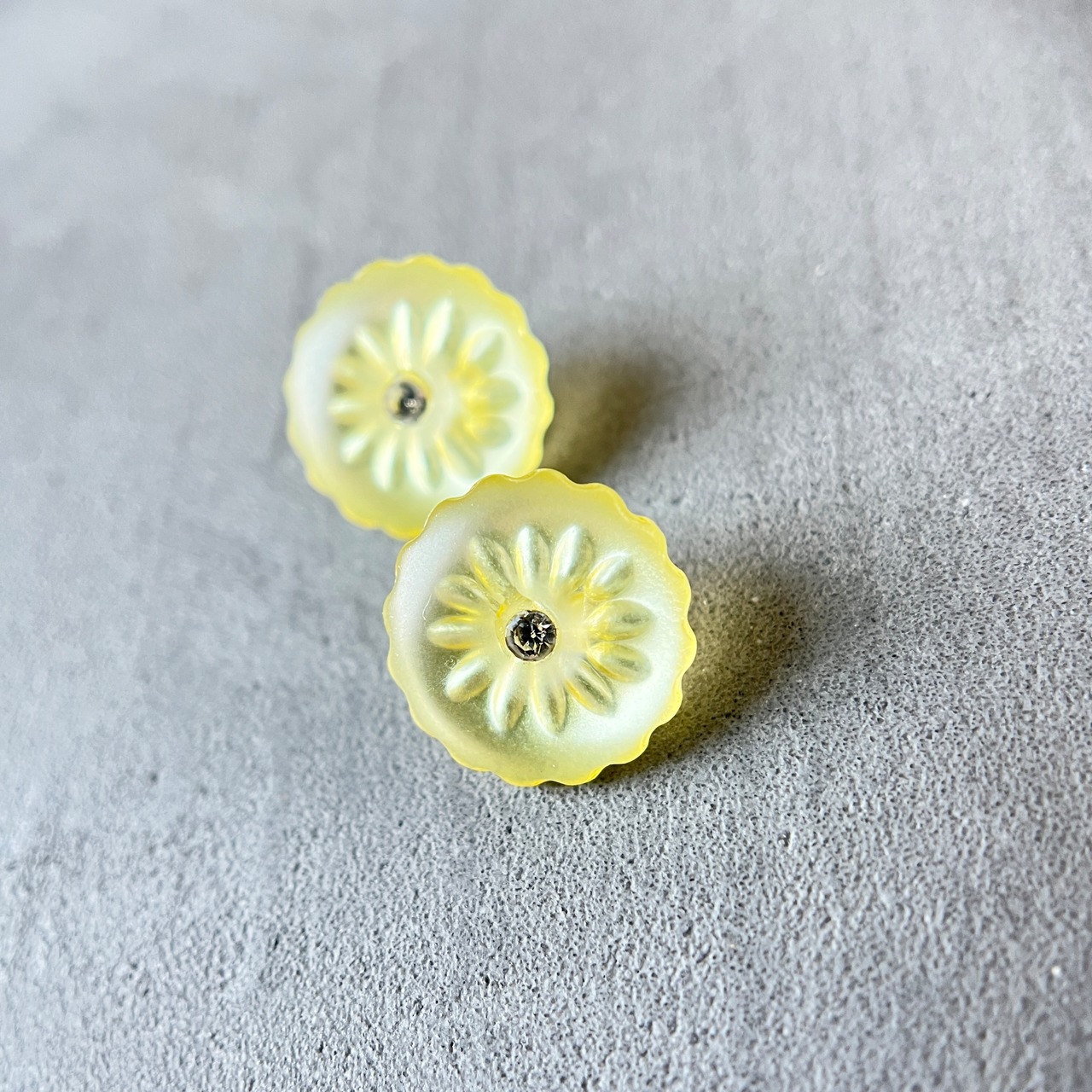 【2個セット】1粒ストーン×クリアイエロー 15mm・画像4