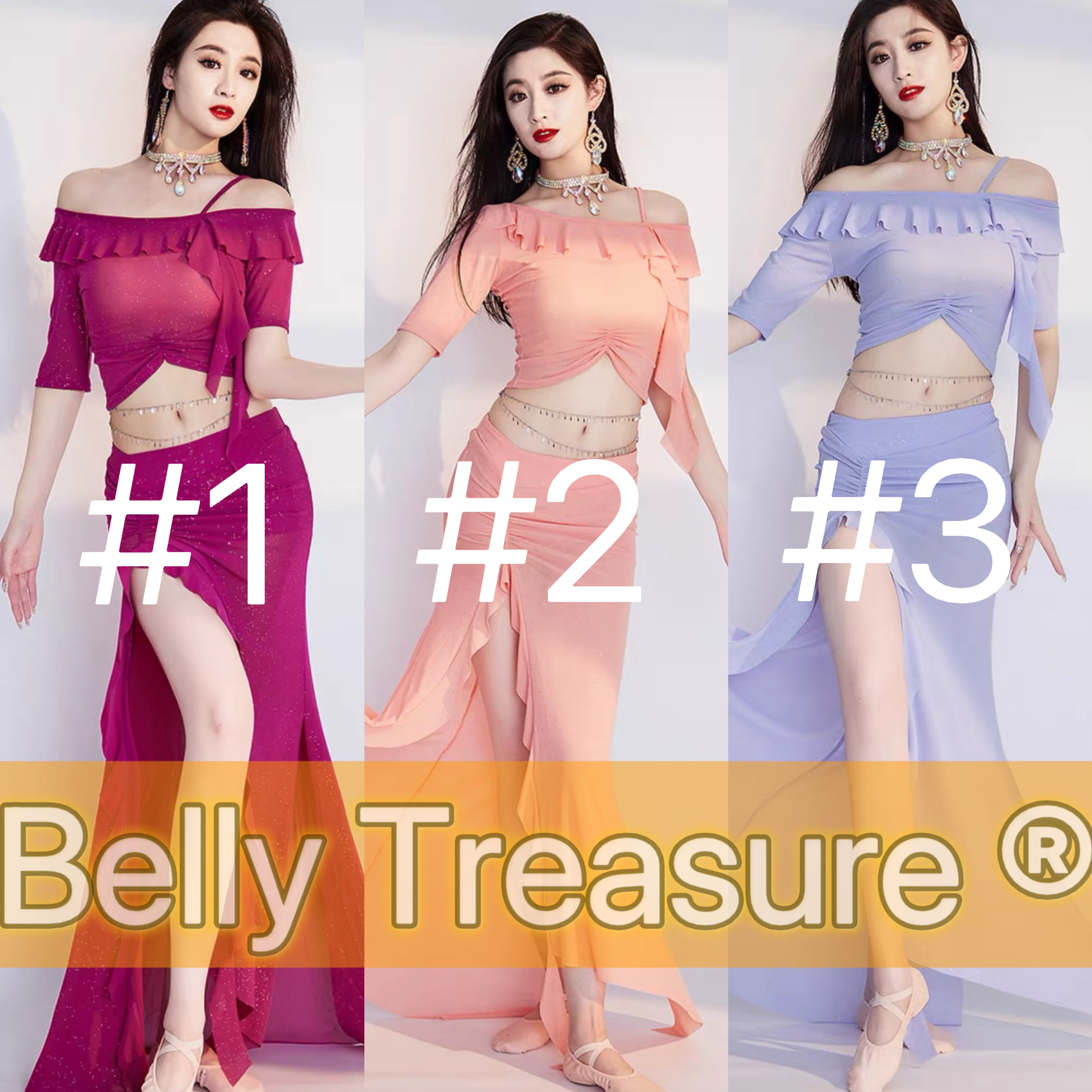 ベリーダンス 3カラー レッスンウェア MDW DW296 202408