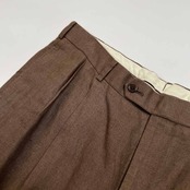 麻100% Brooks Brothers ブルックスブラザーズ ツータック リネン スラックスパンツ サイズ W38 /メンズ/ブラウン