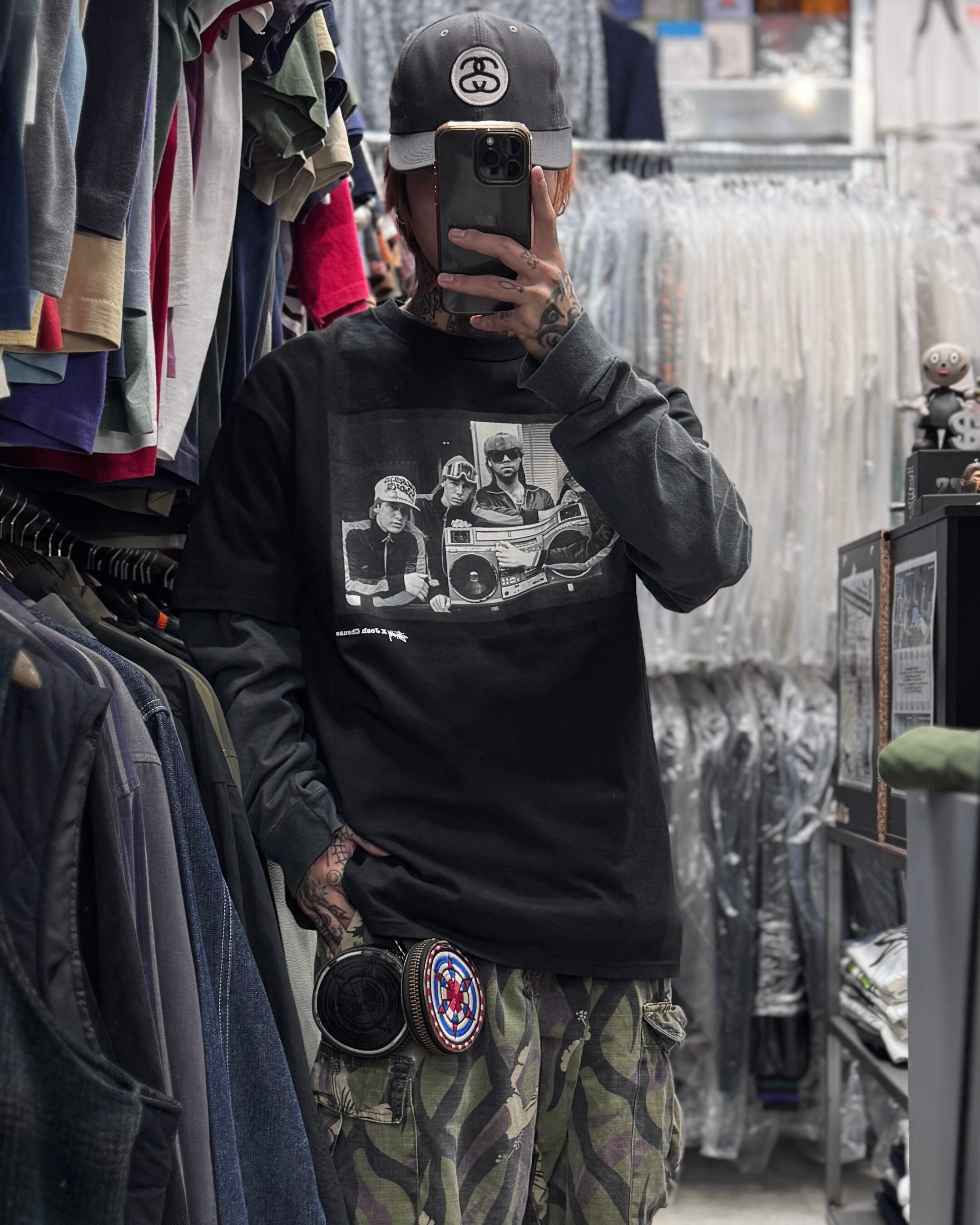 00's old stussy Photo Design Tee 