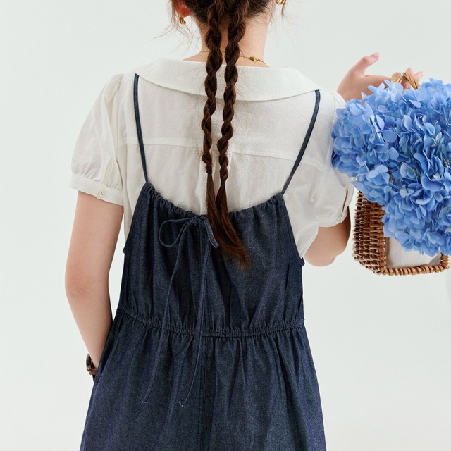 denim camisole jumpsuit