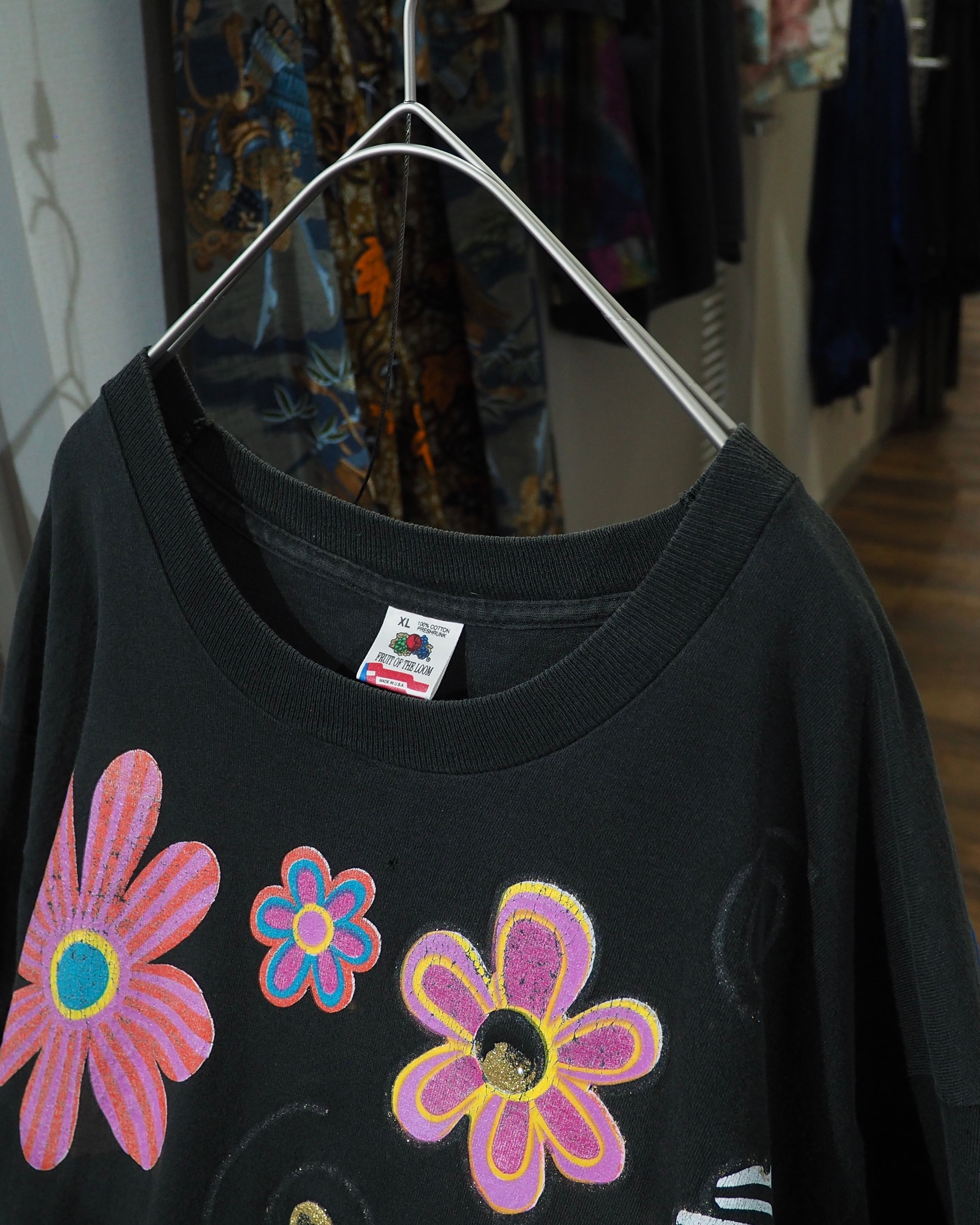 1990s " Special ‐ Made in USA " Colorful Flower Hand Painted vintage loose SS Tee