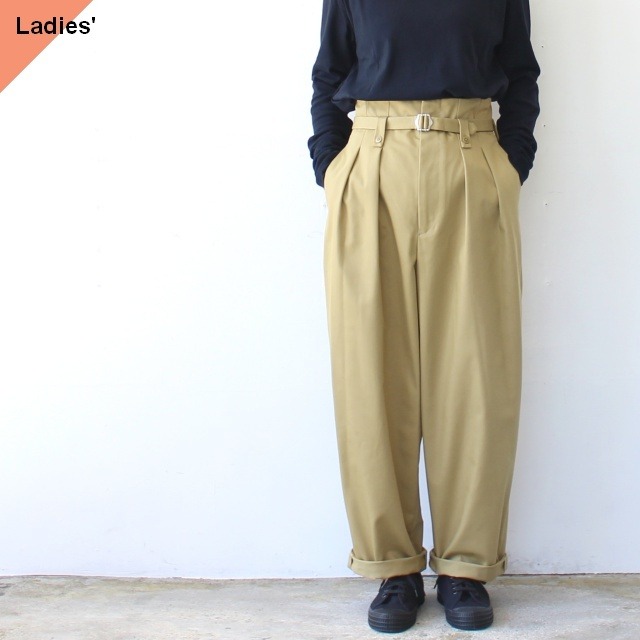 【ラスト1点】FANTASTICDAYS T/Cベルテッドワイドトラウザー (Beige)