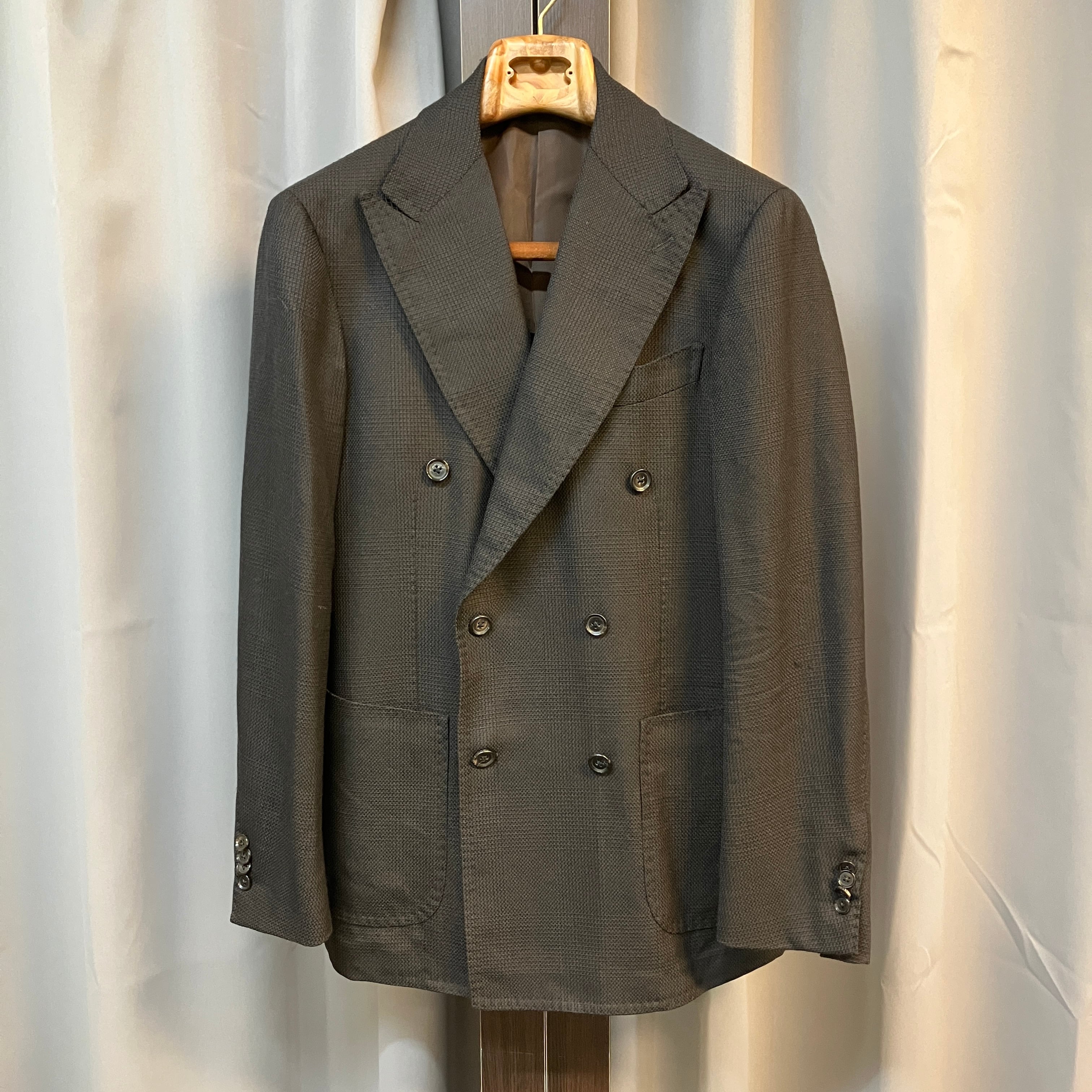 RING JACKET MEISTER DOUBLE-BREASTED JACKET WOOL BROWN《46