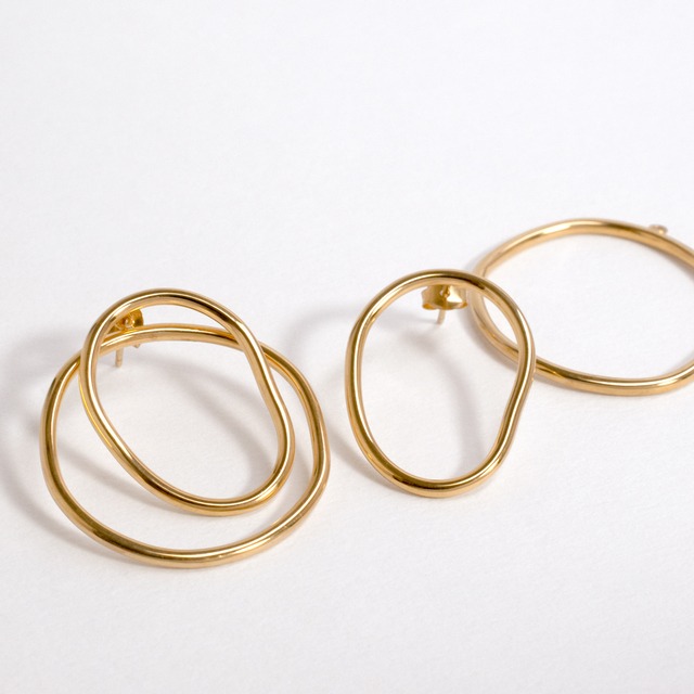 Three way double ring pierce/GD