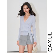 Wrap Ribbon V-Neck Knit/3color