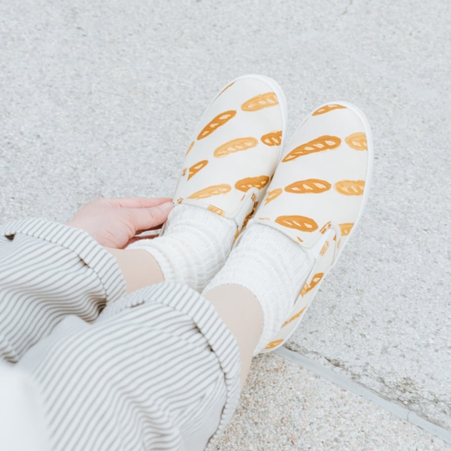 花鳥38 gochisou×hanamikoji コラボレーションシューズ バゲット柄