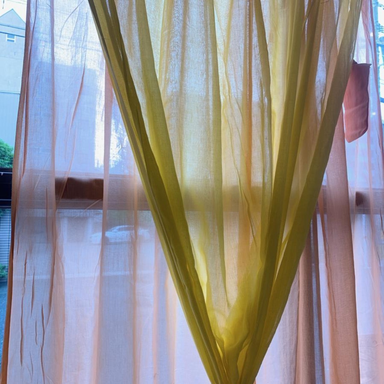 ダブルガーゼカーテン オレンジ 100×200cm