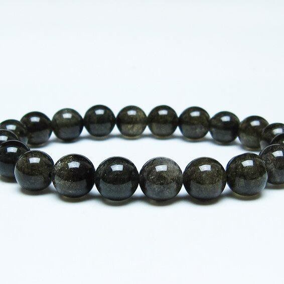 ブラックルチルクォーツ ブレスレット 10mm ブラックトルマリン トルマリネイテッドクォーツ 一点物 メール便可 [M便 1/10] 111-47131