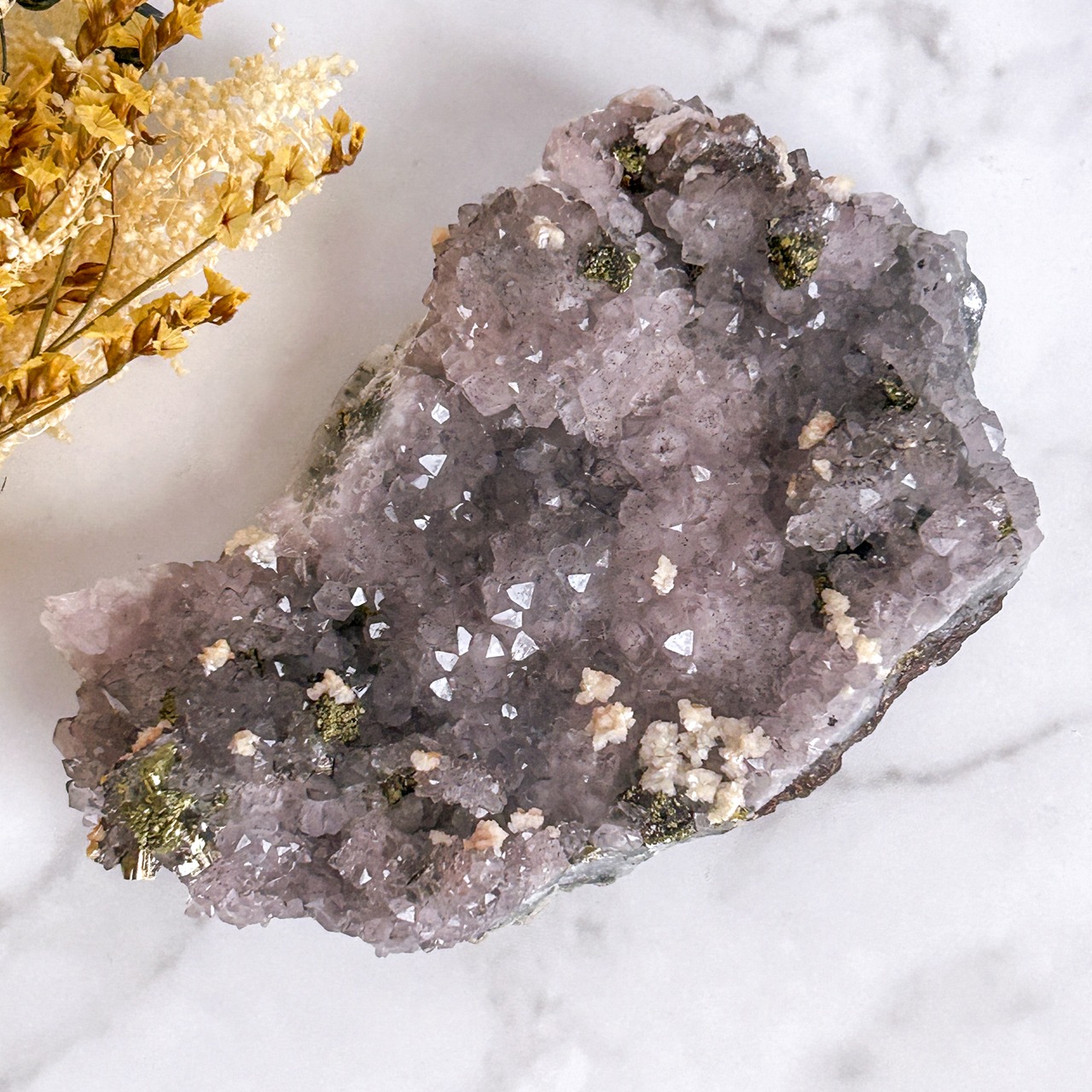 アメジスト・パイライト・ドロマイト共生 原石