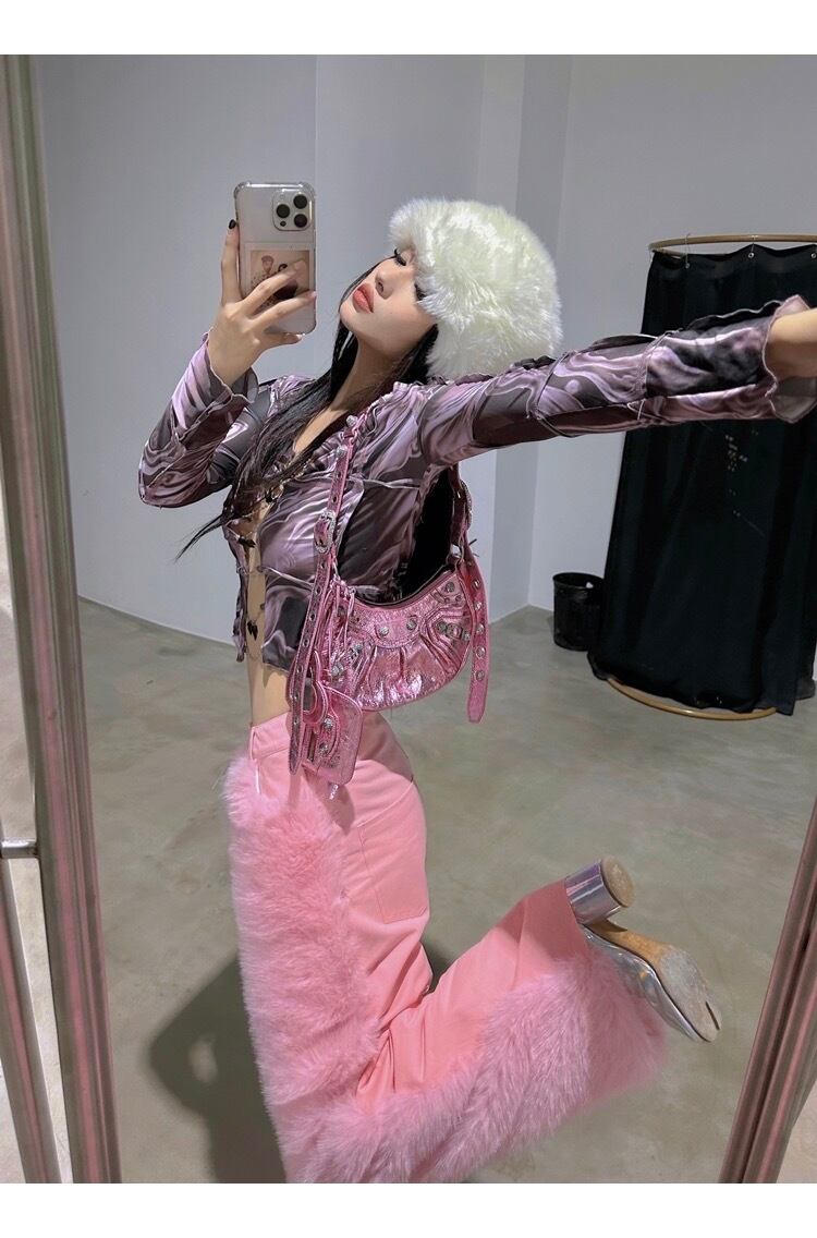 パンツ ズボン スウェット ファー 星 スター ファー クラブ ミニ