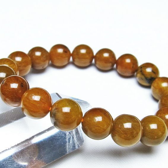 ルチルインアゲート ブレスレット 11mm アゲット 一点物 おまかせ便 111-29821