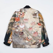 【BJK-M0021】Msize再構築リバーシブル着物ボンバー KIMONO REVERSIBLE BOMBER JACKET