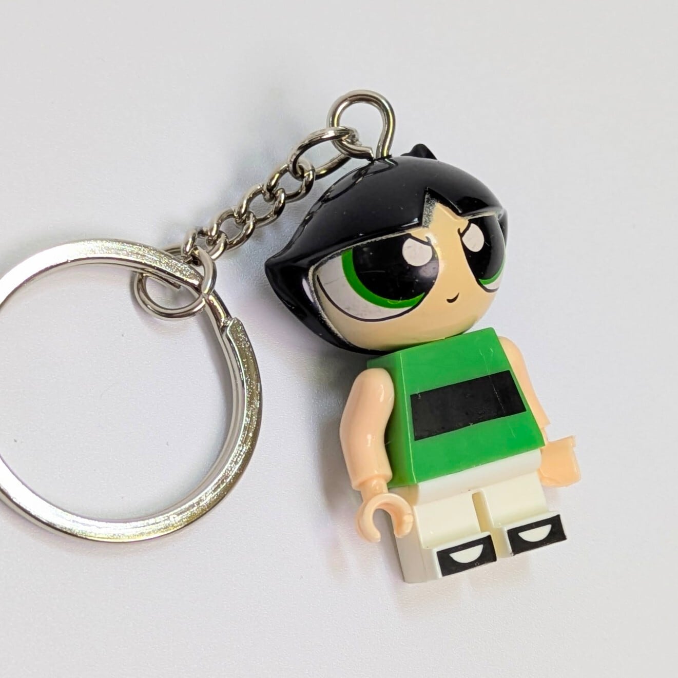 ♧ 再入荷!【 ブロックフィギュアキーホルダー 】 The Powerpuff Girls ( パワーパフガールズ / パワパフ ) / Buttercup ( バターカップ ) 〚アメリカン雑貨 アメトイ〛