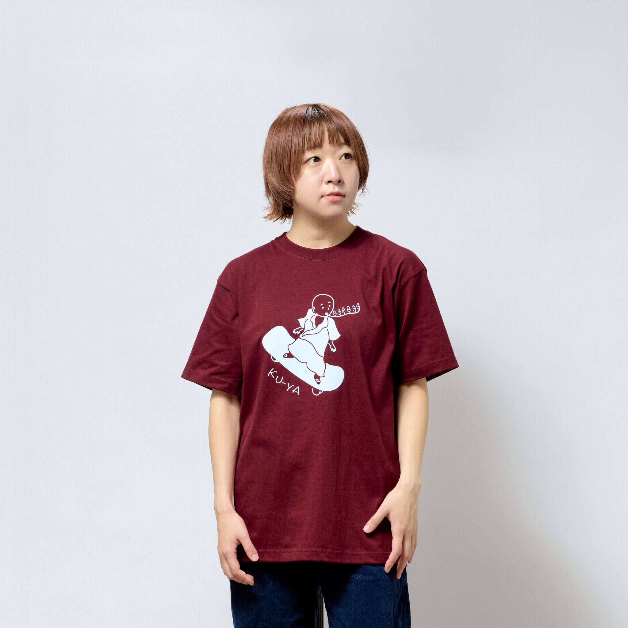 空也上人とスケボー 六波羅蜜寺 Tシャツ (プリント) 6.2oz セージ