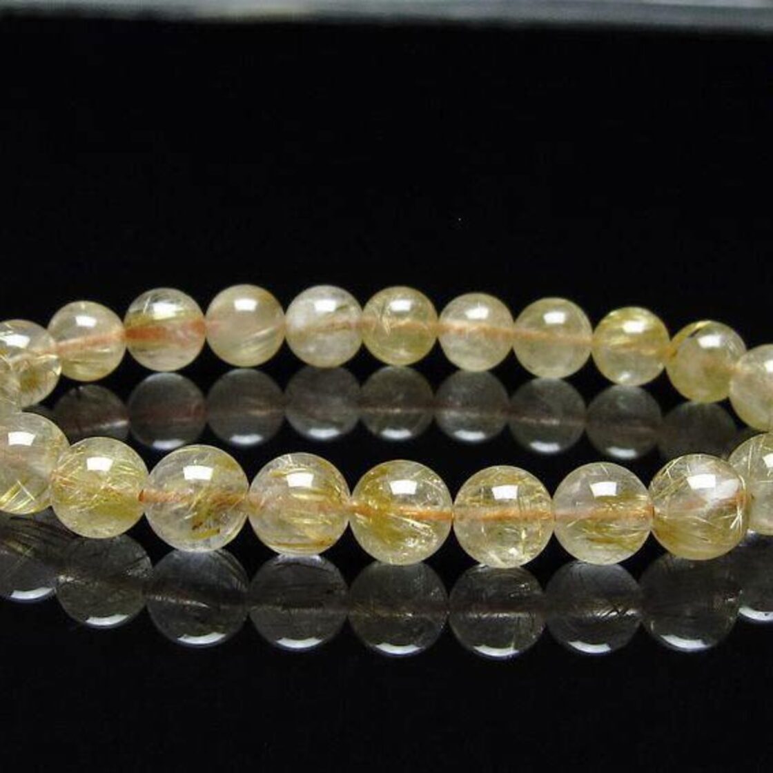 タイチンルチルクォーツ 8mm 4粒セット売り【t-001】天然石 著しく