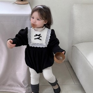 【BABY】冬新作　ブラックプリンセスロンパース