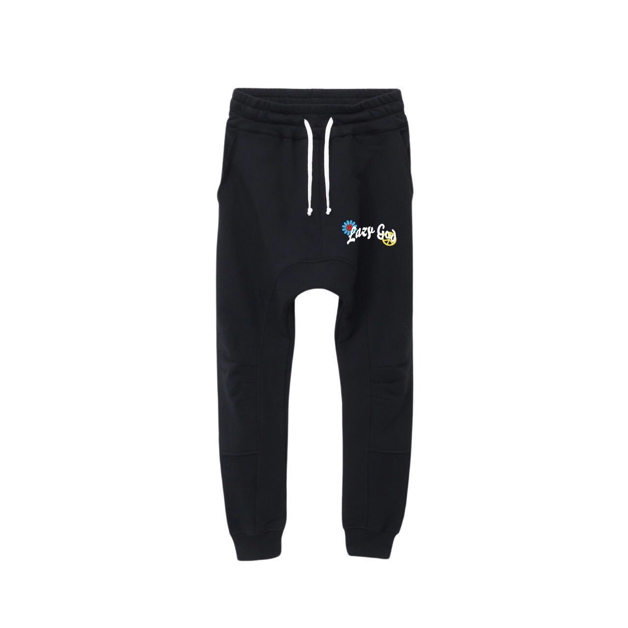 LAZY GOD BLACK '' PEACE '' SWEAT PANTS