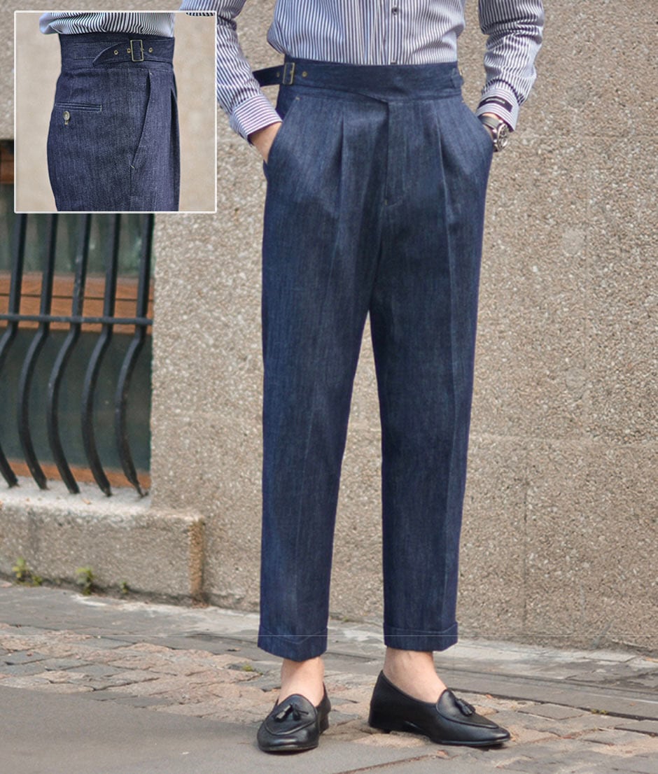 Wide Range ベルトレススラックス【光沢有】 ウエスト調節可