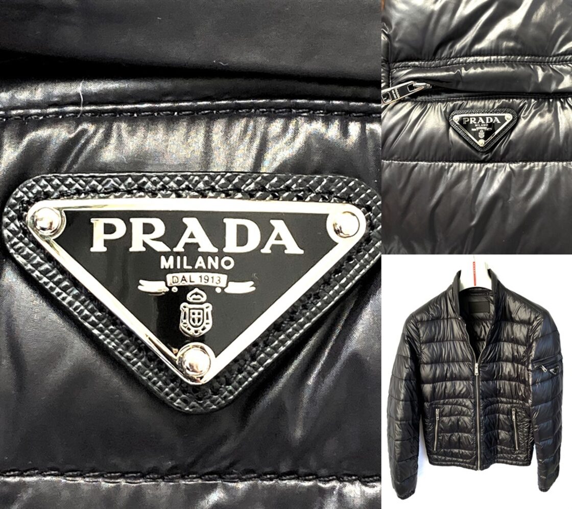 極美品 PRADA プラダ サフィアーノ ロゴプレート ホワイトグース 