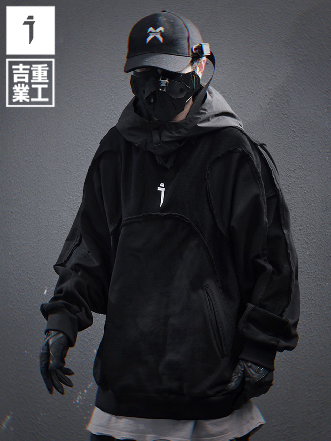 JIYEIND 25SS ウォッシュインサイドアウトステッチ パーカー