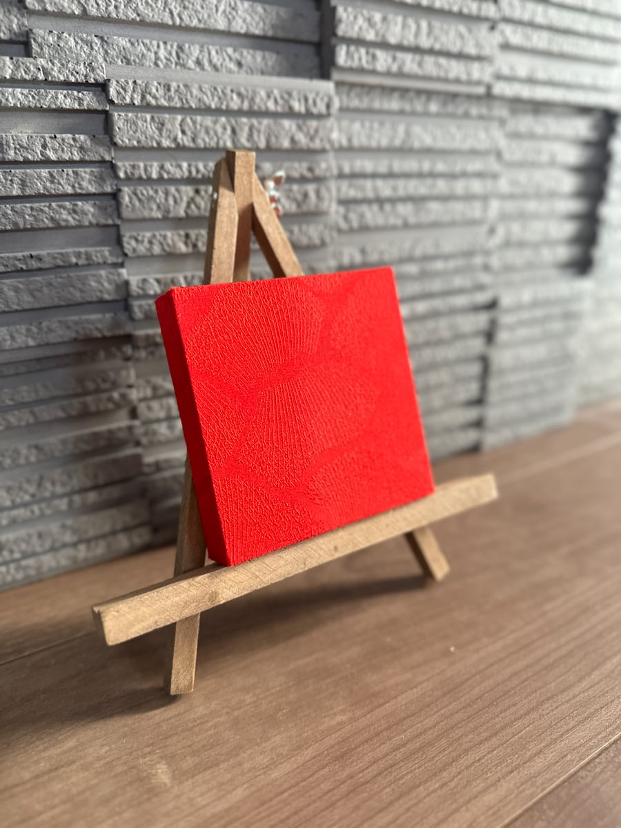 着物リメイクパネル｜和モダンインテリア｜朱赤｜10×10cm | Atelier