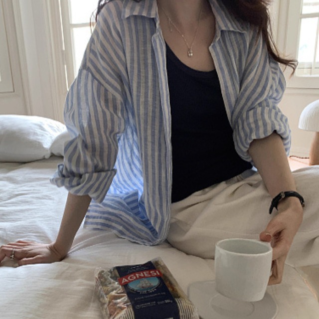 ストライプルーズシャツ　00915