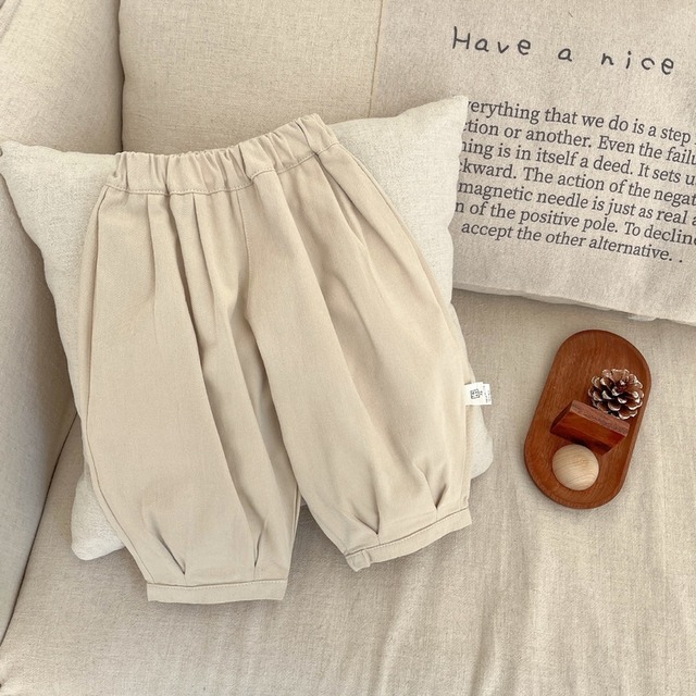 【BABY&KID】レトロ風無地パンツ