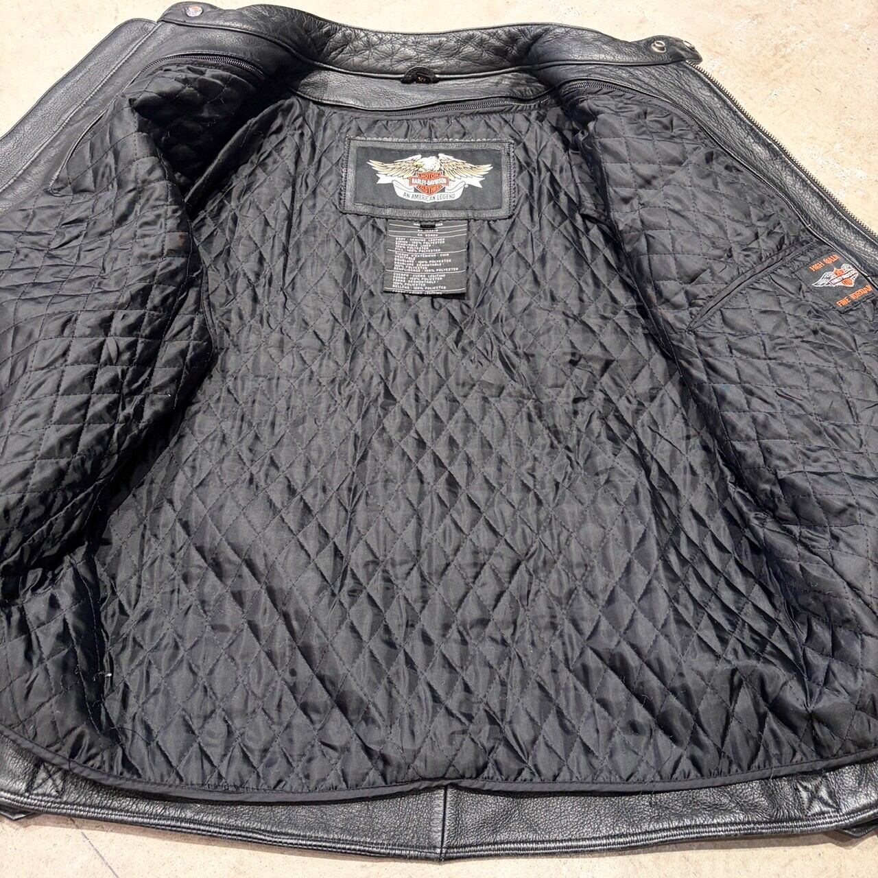 1990-00s HARLEY-DAVIDSON LEATHER JACKET BLACK MOTORCYCLE