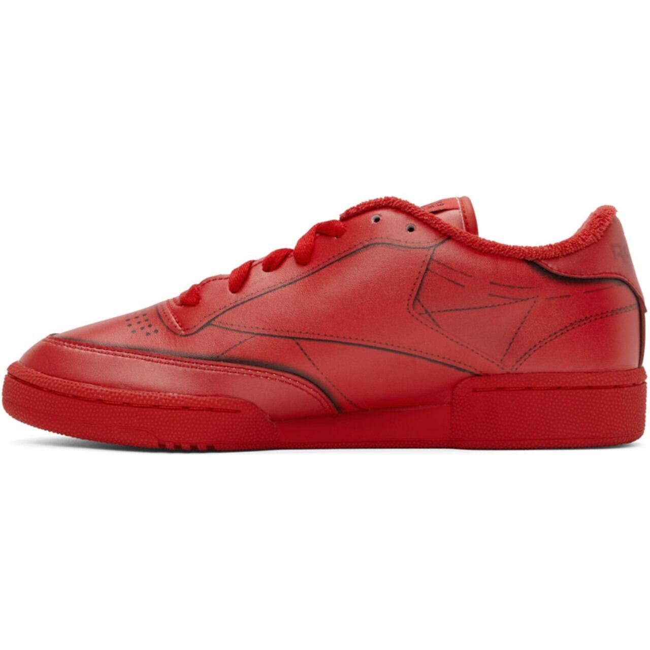 Maison Margiela × Reebok CLUB C TROMPE L'OEIL RED | AYIN