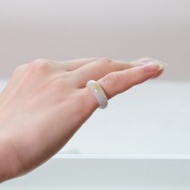 【6.5号】Point yellow 翡翠くり抜き甲丸リング A貨翡翠 jd_rg2393