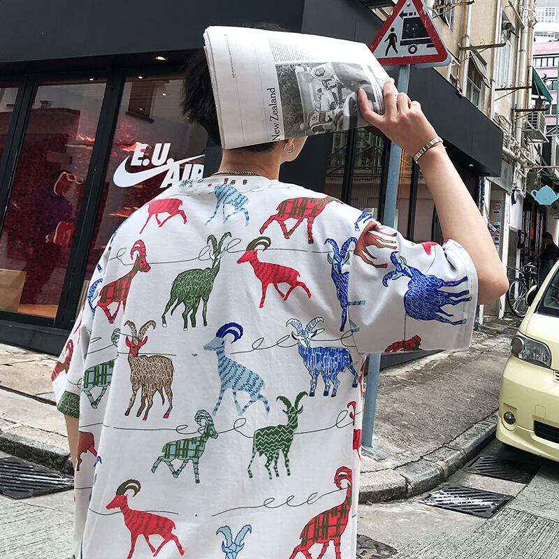 全2色 Tシャツ カットソー プリント カジュアル おしゃれ