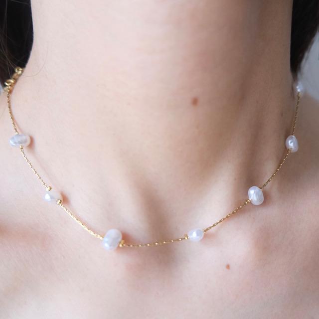 12.5(金)21時発売✳︎ステンレスバロックパールネックレス