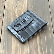 クロコダイル マネークリップ 無双 ブラックブルー