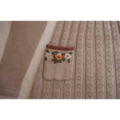 フラワー刺繡ショールカラーニットワンピース Y0042