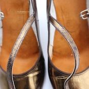 社交ダンス 衣装 スタンダード シューズ ブラウン系 リズム RHYTHM 靴 くつ ヒール レディース 光沢 ゴールド 金 茶 ストラップ 練習 レッスン 華やか ダンス衣装 ステージ イベント