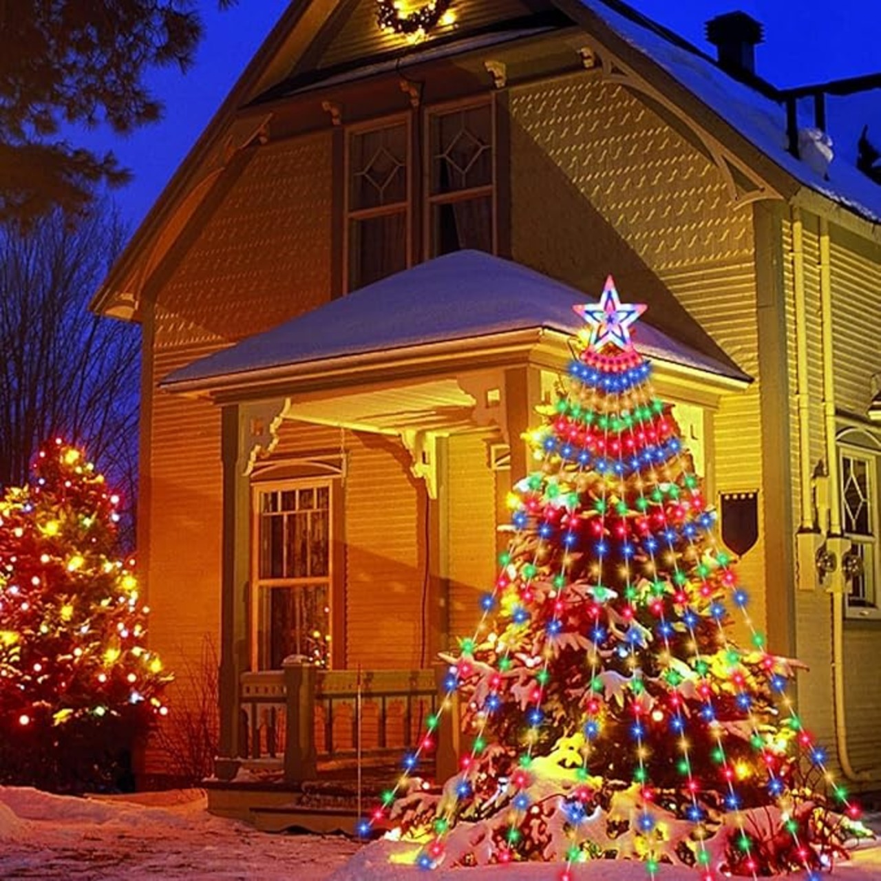 イルミネーションライト 屋外 ソーラー クリスマスツリーライト 350球 