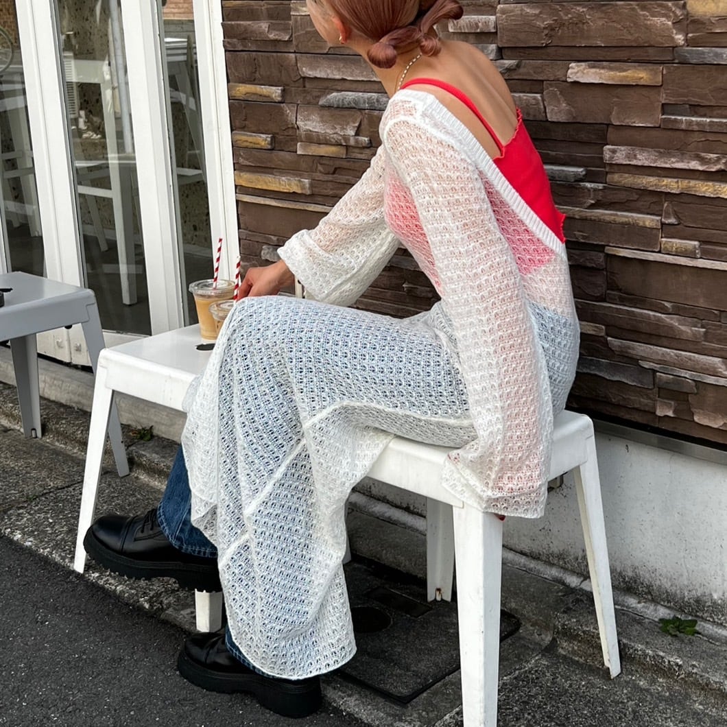シアーニットロングワンピース_LN02345